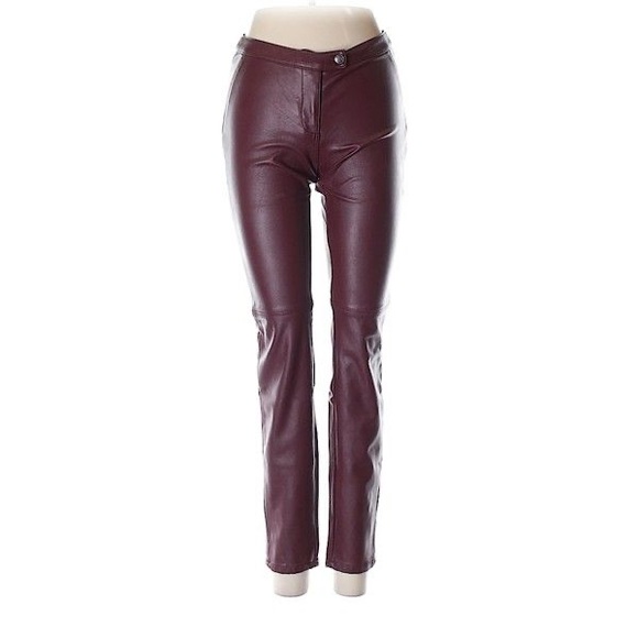 H&M Pants & Jumpsuits Burgundy Faux Leather Pants Poshmark